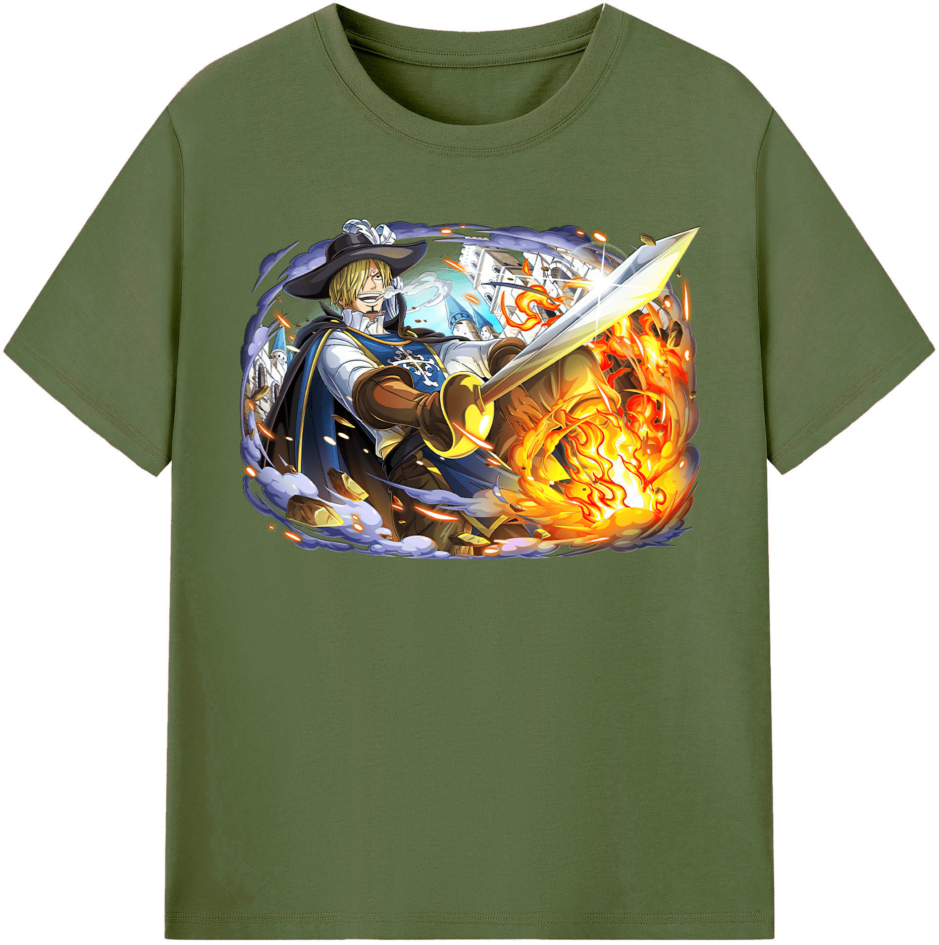 ワンピース サンジ ONE PIECE Sanji 綿100％半袖Tシャツ（フロントプリント）